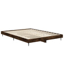 vidaXL füstös tölgy színű szerelt fa ágykeret matrac nélkül 140x190 cm