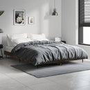 vidaXL füstös tölgy színű szerelt fa ágykeret matrac nélkül 140x190 cm