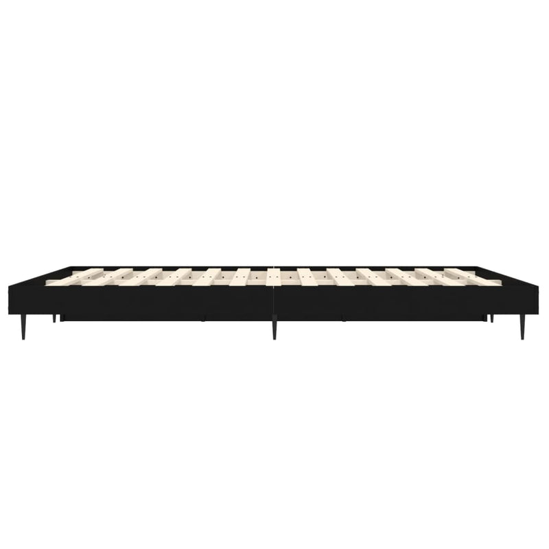 vidaXL fekete szerelt fa ágykeret 135 x 190 cm