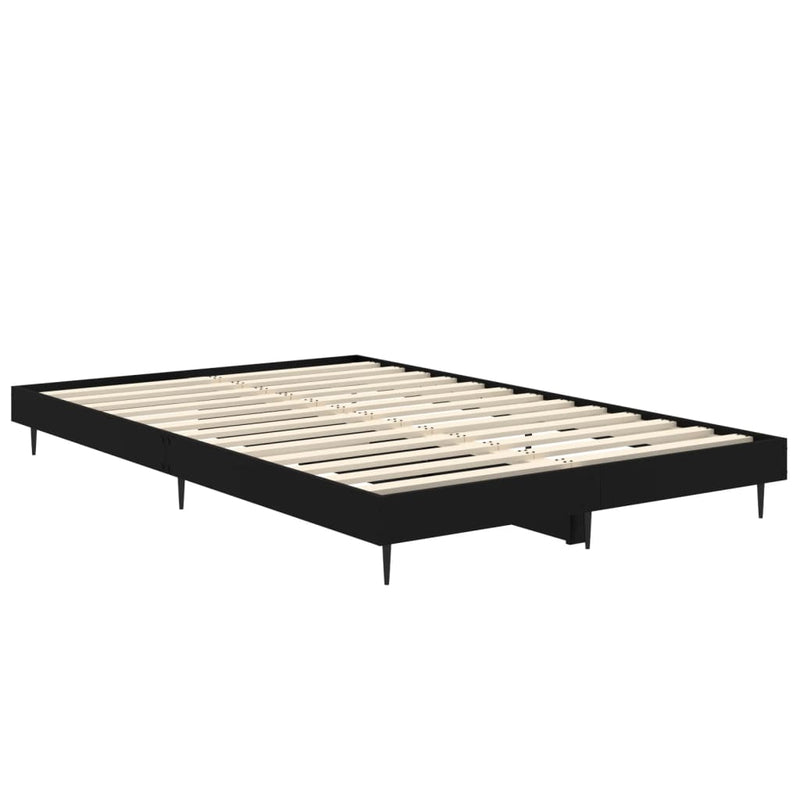 vidaXL fekete szerelt fa ágykeret 120 x 190 cm