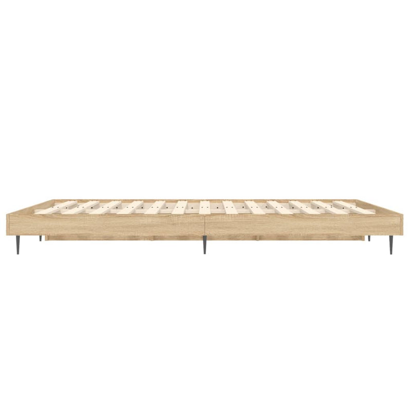 vidaXL sonoma tölgy színű szerelt fa ágykeret matrac nélkül 120x190 cm