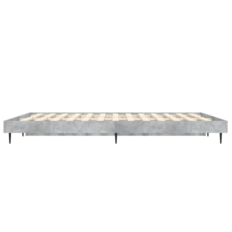 vidaXL betonszürke szerelt fa ágykeret 120 x 190 cm