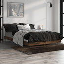 vidaXL füstös tölgy színű szerelt fa ágykeret matrac nélkül 120x190 cm