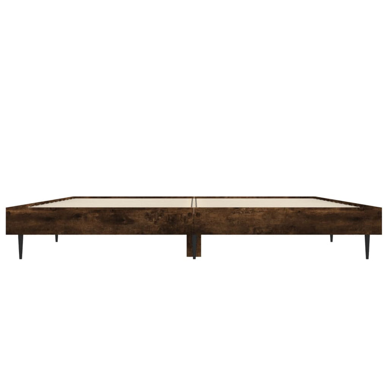 vidaXL füstös tölgy színű szerelt fa ágykeret matrac nélkül 120x190 cm