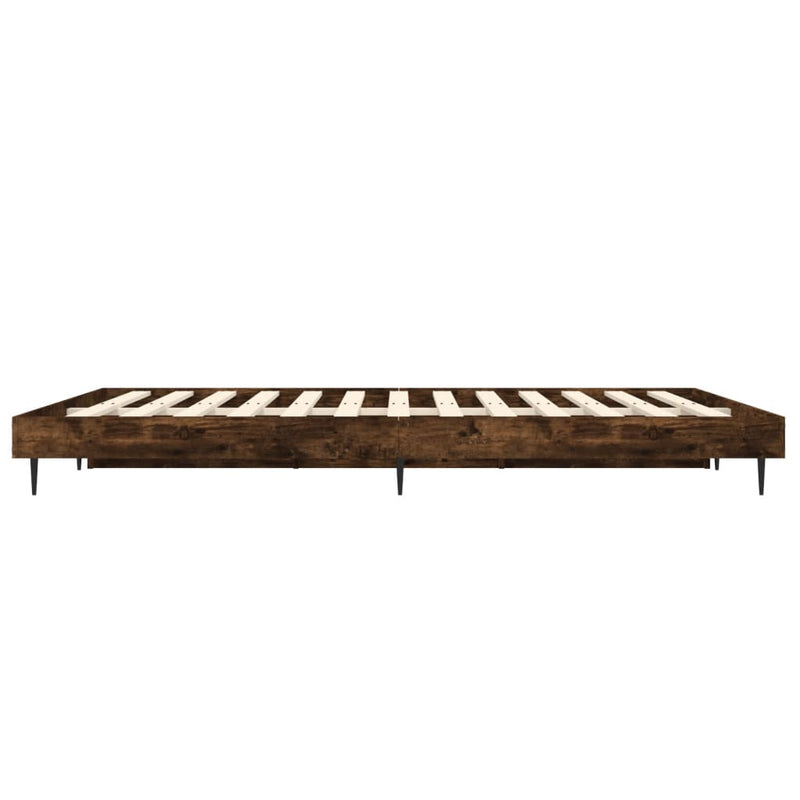 vidaXL füstös tölgy színű szerelt fa ágykeret matrac nélkül 120x190 cm