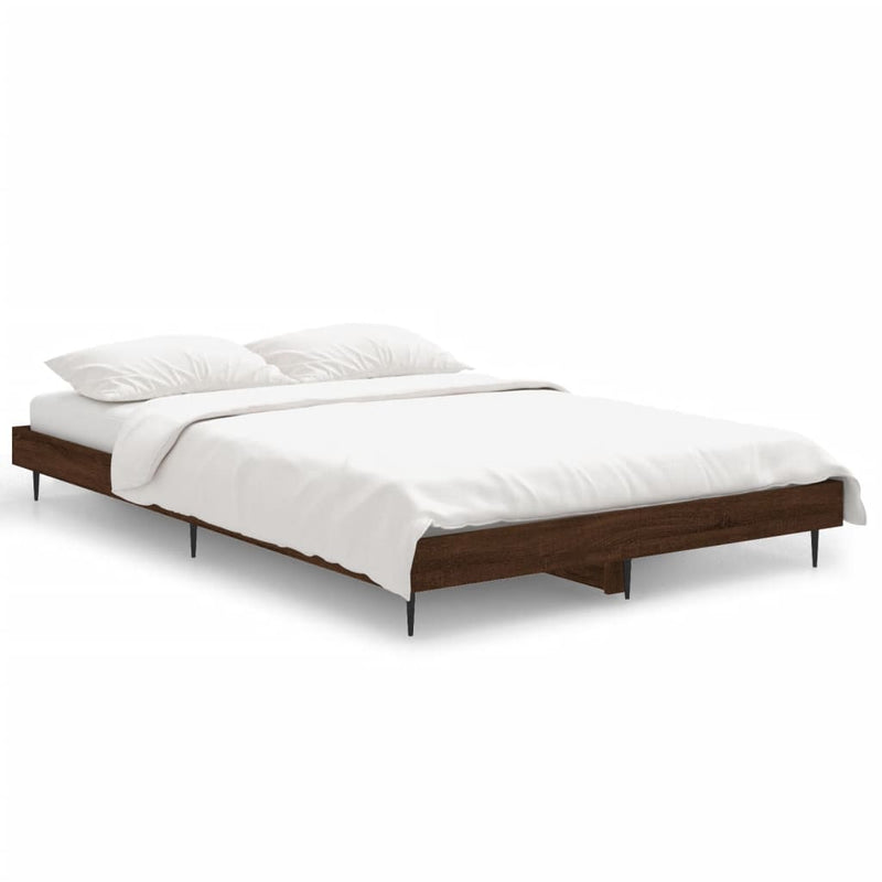 vidaXL barna tölgy színű szerelt fa ágykeret matrac nélkül 120x190 cm