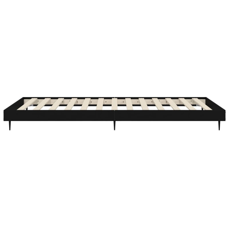 vidaXL fekete szerelt fa ágykeret 75 x 190 cm