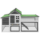 vidaXL szürke tömör fenyőfa tyúkól 186,5 x 58,5 x 113 cm