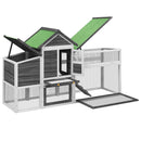 vidaXL szürke tömör fenyőfa tyúkól 186,5 x 58,5 x 113 cm