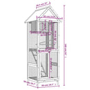 vidaXL szürke tömör fenyőfa madárház 60 x 58,5 x 160 cm