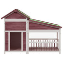 vidaXL kávészínű tömör fenyőfa kutyakennel 143x60,5x109 cm