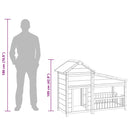 vidaXL kávészínű tömör fenyőfa kutyakennel 143x60,5x109 cm