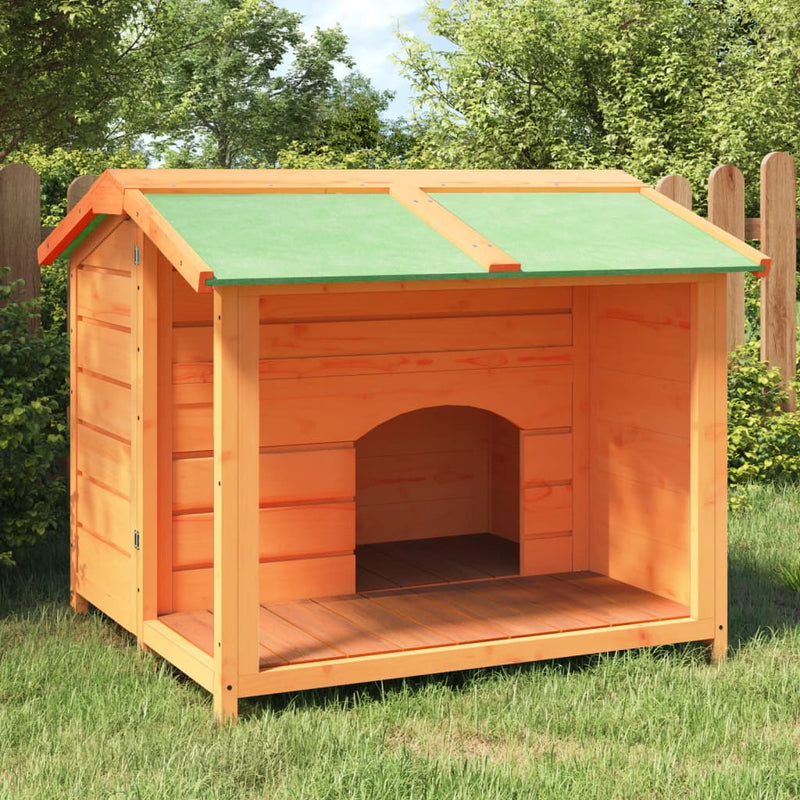 vidaXL barna tömör fenyőfa kutyakennel 96x87x80,5 cm
