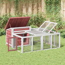 vidaXL mokkabarna tömör fenyőfa nyúlketrec 144 x 123 x 67,5 cm