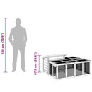 vidaXL mokkabarna tömör fenyőfa nyúlketrec 144 x 123 x 67,5 cm