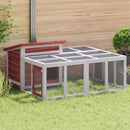 vidaXL mokkabarna tömör fenyőfa nyúlketrec 144 x 123 x 67,5 cm