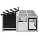 vidaXL szürke tömör fenyőfa nyúlketrec 144 x 123 x 67,5 cm