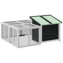 vidaXL szürke tömör fenyőfa nyúlketrec 144 x 123 x 67,5 cm