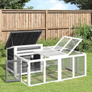 vidaXL szürke tömör fenyőfa nyúlketrec 144 x 123 x 67,5 cm