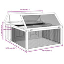 vidaXL mokkabarna tömör fenyőfa nyúlketrec 117,5 x 97 x 47,5 cm