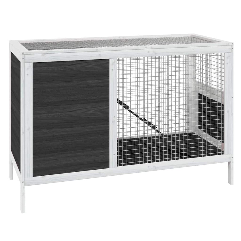 vidaXL szürke tömör fenyőfa nyúlketrec 103 x 44 x 69,5 cm