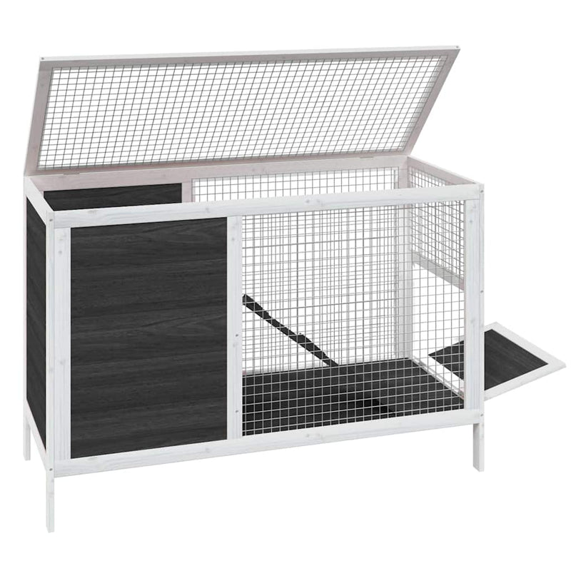 vidaXL szürke tömör fenyőfa nyúlketrec 103 x 44 x 69,5 cm