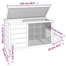vidaXL piros tömör fenyőfa nyúlketrec 103 x 44 x 69,5 cm