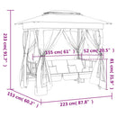 vidaXL zöld szövet és acél kerti pavilon hintapaddal