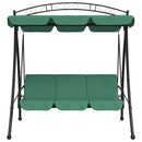 vidaXL zöld szövet és acél baldachinos kerti hintapad 198 cm