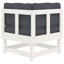 vidaXL fehér tömör fenyőfa sarokkanapé párnákkal