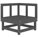 vidaXL szürke tömör fenyőfa sarokkanapé párnákkal