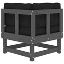 vidaXL szürke tömör fenyőfa sarokkanapé párnákkal