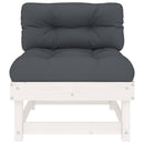 vidaXL fehér tömör fenyőfa középső kanapé párnákkal