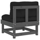 vidaXL szürke tömör fenyőfa középső kanapé párnákkal