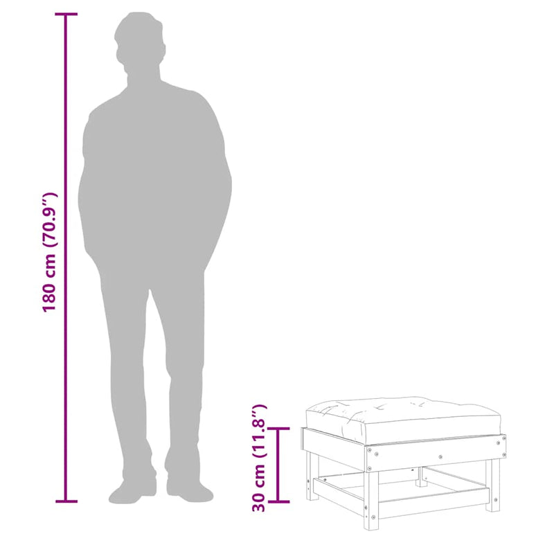 vidaXL tömör duglászfenyő kerti lábzsámoly párnákkal