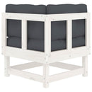 vidaXL 2 db fehér tömör fenyőfa sarokkanapé párnákkal