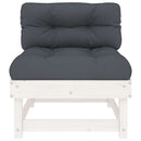 vidaXL 2 db fehér tömör fenyőfa középső kanapé párnákkal