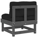 vidaXL 2 db szürke tömör fenyőfa középső kanapé párnákkal