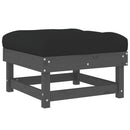 vidaXL 2 db szürke tömör fenyőfa kerti lábzsámoly párnával