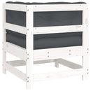 vidaXL fehér tömör fenyőfa sarokkanapé párnákkal