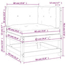 vidaXL fehér tömör fenyőfa sarokkanapé párnákkal