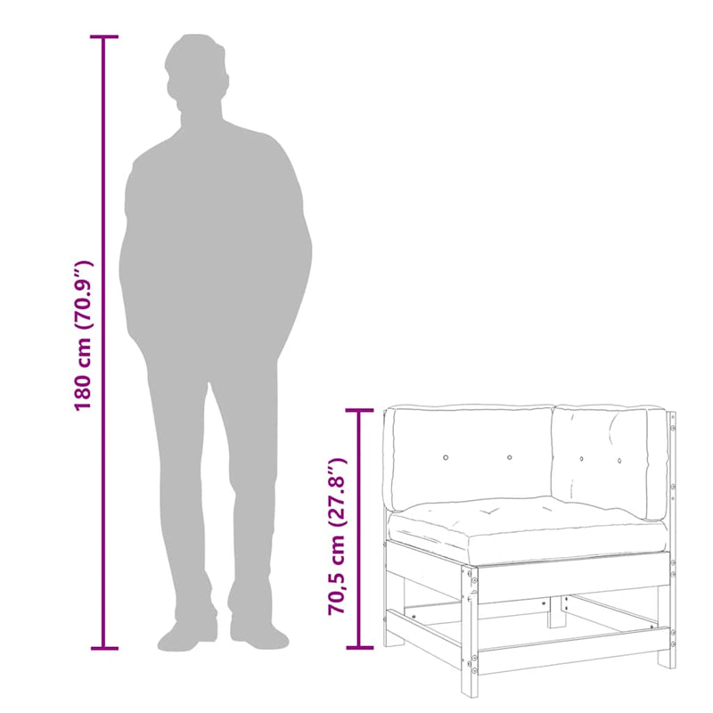 vidaXL tömör duglászfenyő sarokkanapé párnákkal