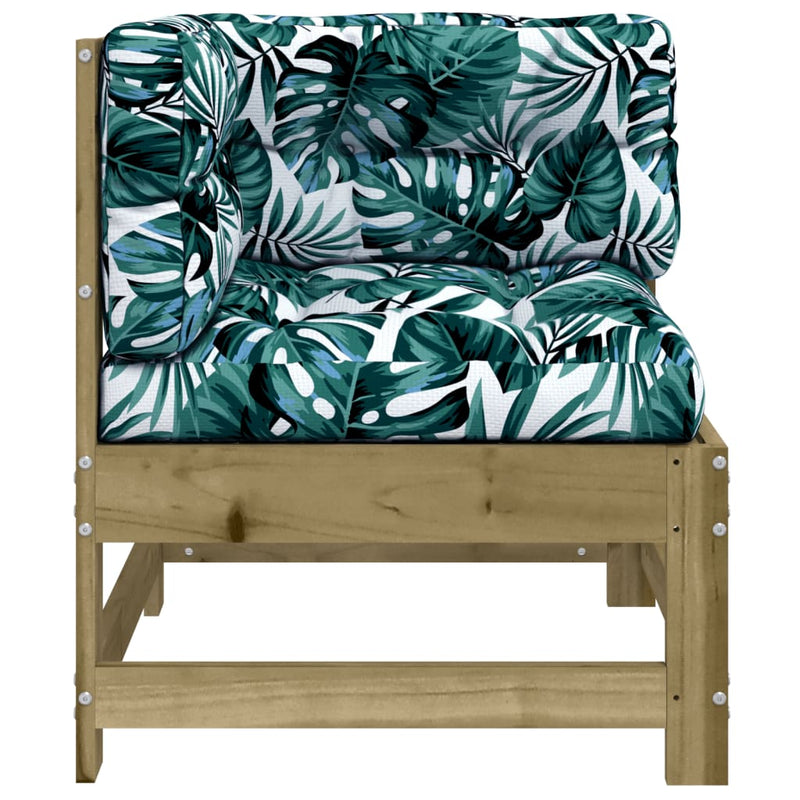 vidaXL impregnált fenyőfa sarokkanapé párnákkal