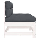 vidaXL fehér tömör fenyőfa középső kanapé párnákkal