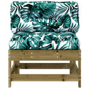 vidaXL impregnált fenyőfa középső kanapé párnákkal