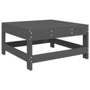 vidaXL szürke tömör fenyőfa kerti lábzsámoly párnával