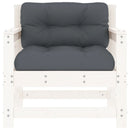 vidaXL 2 db fehér tömör fenyőfa kerti szék párnákkal