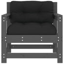 vidaXL 2 db szürke tömör fenyőfa kerti szék párnákkal