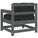 vidaXL 2 db szürke tömör fenyőfa kerti szék párnákkal