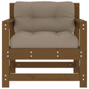 vidaXL 2 db mézbarna tömör fenyőfa kerti szék párnákkal